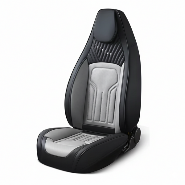 HOUSSE DE VOITURE CUIR GRIS & NOIR