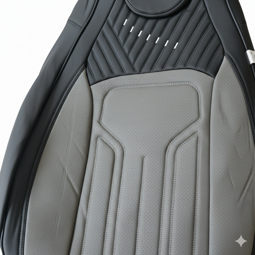 HOUSSE DE VOITURE CUIR GRIS & NOIR