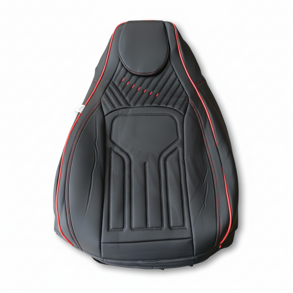 Housse pour Voiture en CUIR Noir avec rappel en Rouge