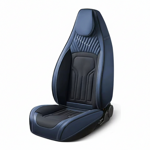 HOUSSE DE VOITURE CUIR BLEU ET NOIR