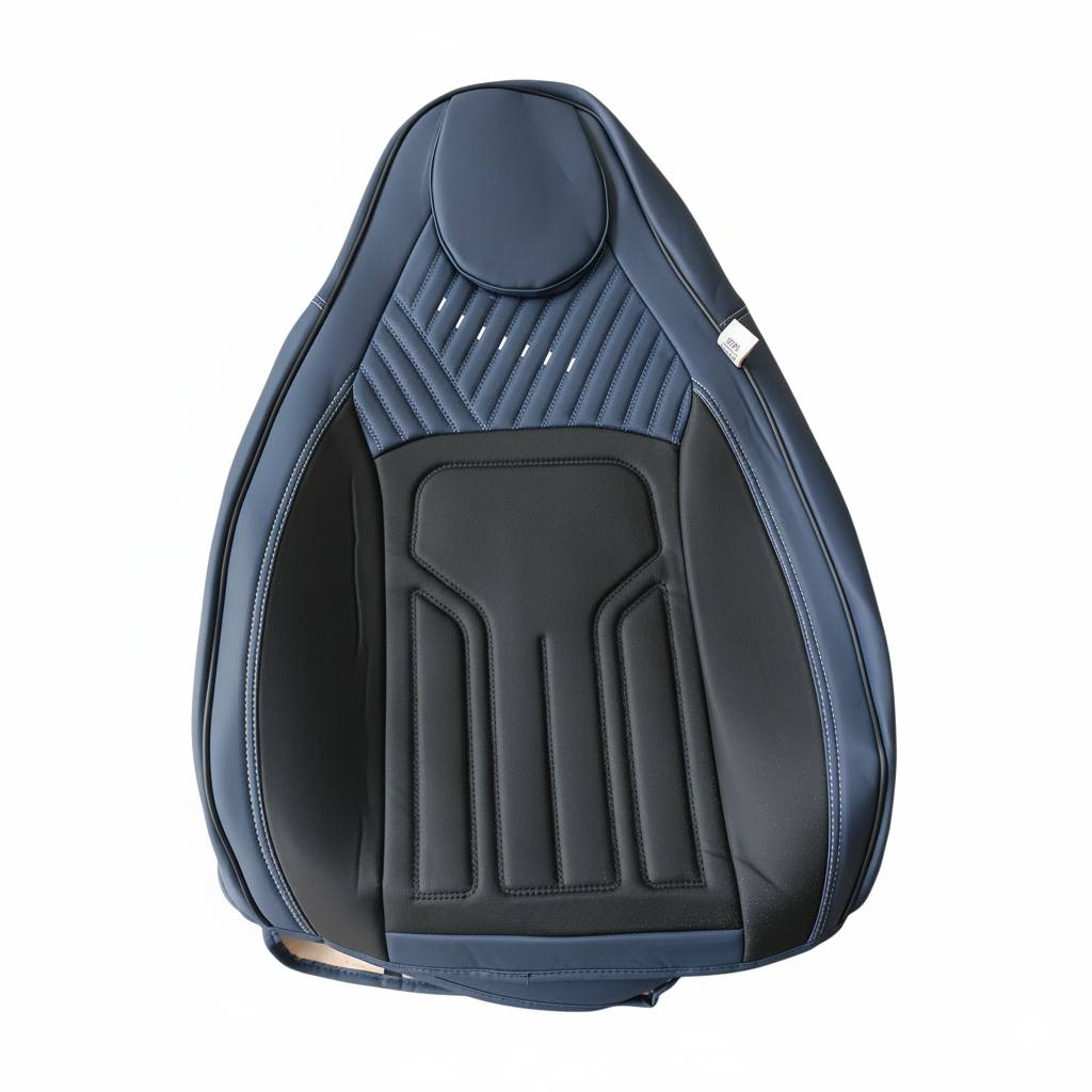 HOUSSE DE VOITURE CUIR BLEU ET NOIR