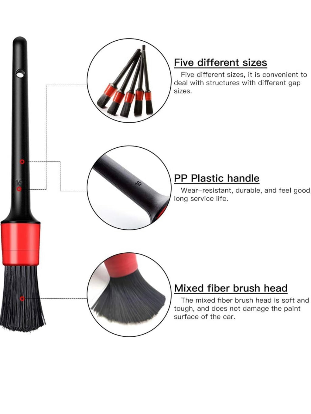 Pack pinceaux detailing 5 pièces